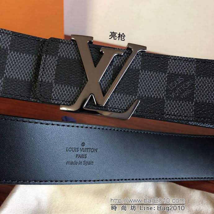 路易威登LV 原單品質 經典黑棋盤格 百搭款男士皮帶 M9808  xfp1390